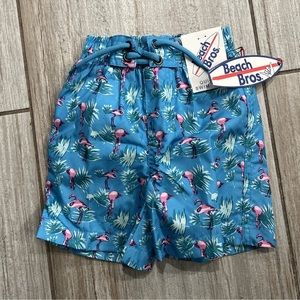 Flamingo Print Boys Swim Shorts